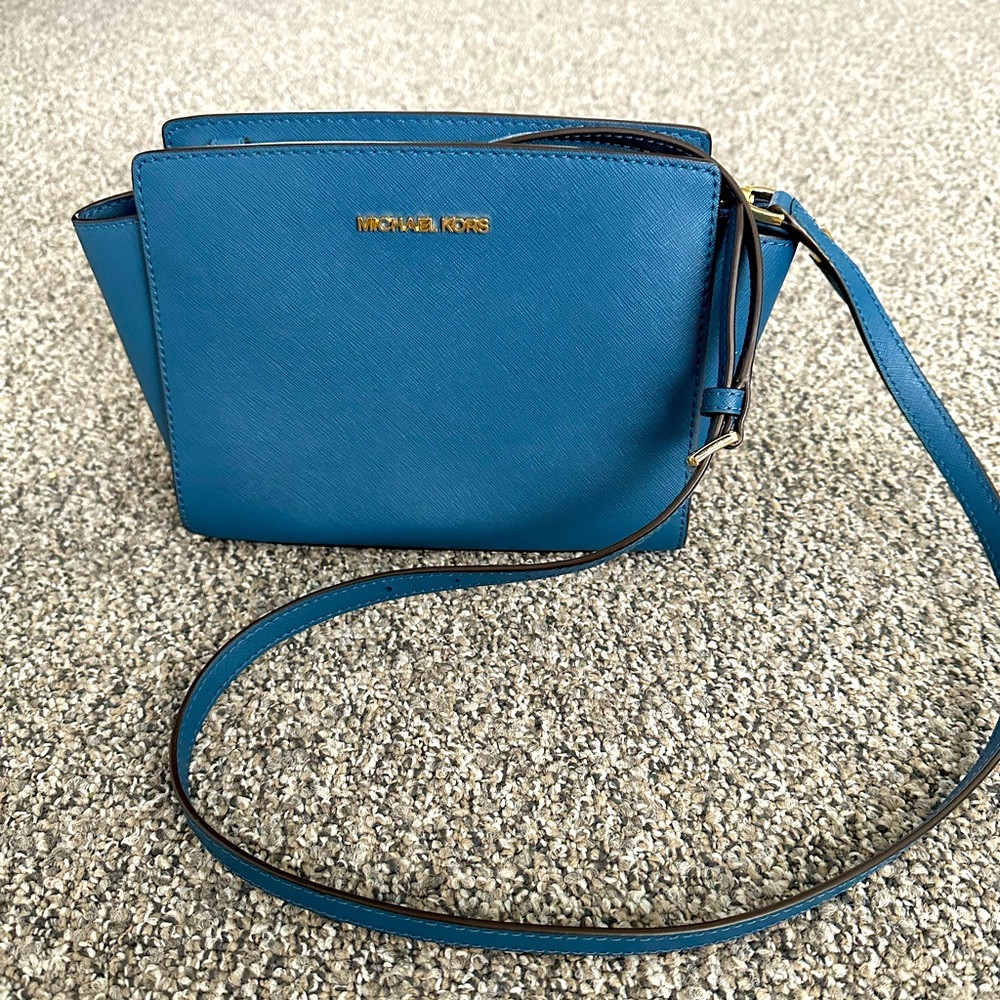 Michael Kors Blue Selma Crossbody Bag